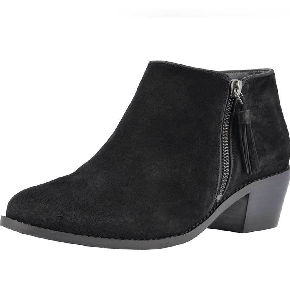 Vionic Serena Black Suede Ankle Boots Size 10